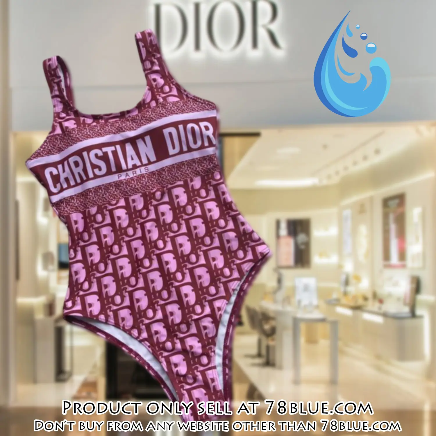 Christian dior swimwear beachwear one piece swimsuit osw1048 78b2011870
